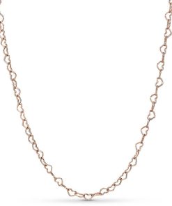 Joined hearts 14k Rose Gold-plated necklace