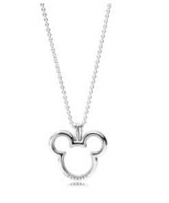 Mickey floating locket silver pendant and necklace