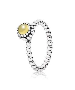 Silver ring. birthstone-November. citrine