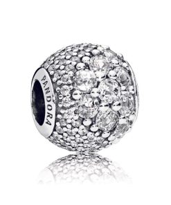 Silver charm with clear cubic zirconia