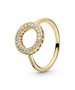 14k Gold Plated  ring with clear cubic zirconia