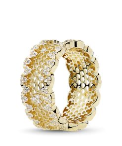 14k Gold Plated  ring with clear cubic zirconia