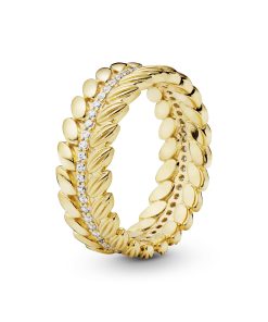 Seeds 14k Gold Plated  ring with clear cubic zirconia