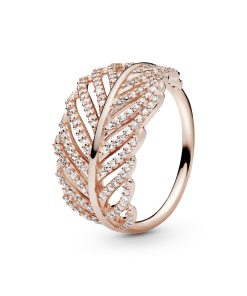 Rose ring with micro bead-set cubic zirconia