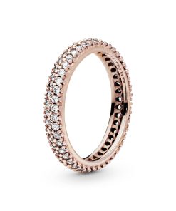 Rose ring with clear cubic zirconia