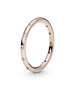 Rose ring with clear cubic zirconia