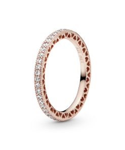 Rose ring with clear cubic zirconia