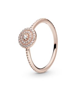 Rose ring with clear cubic zirconia