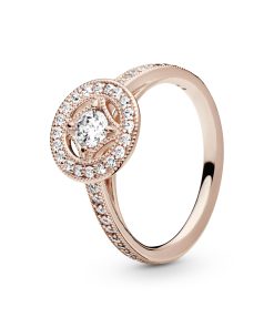 Rose ring with clear cubic zirconia