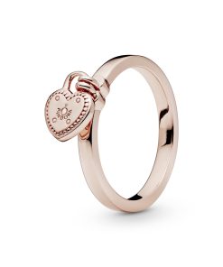 Heart padlock 14k Rose Gold-plated ring