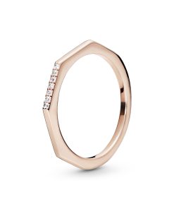 Rose ring with clear cubic zirconia