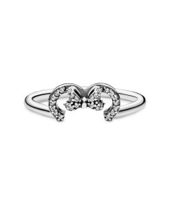 Minnie silver ring with clear cubic zirconia