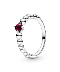 Sterling silver ring with treated dark red topaz