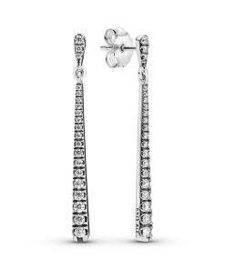 Silver earrings with clear cubic zirconia