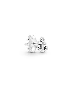 Anchor sterling silver stud earring with clear cubic zirconia