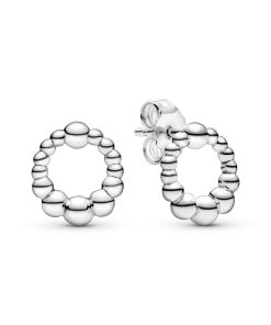 Beaded sterling silver stud earrings