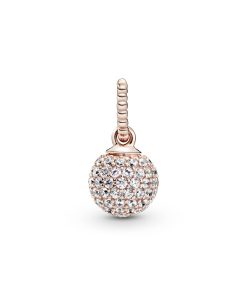 Rose pendant with clear cubic zirconia