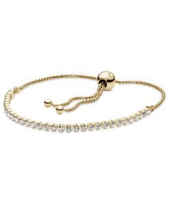 14k Gold Plated  bracelet with clear cubic zirconia