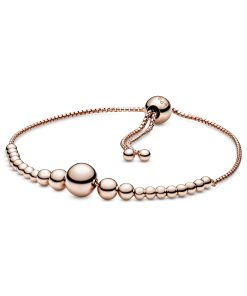 Beaded 14k Rose Gold-plated slider bracelet