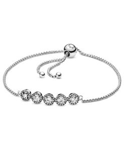 Sterling silver bracelet with clear cubic zirconia
