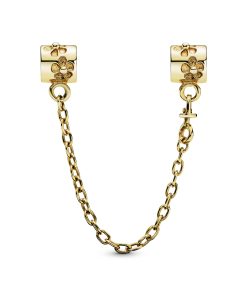 Floral gold safety chain