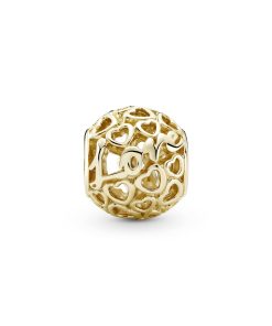 Love and hearts gold charm