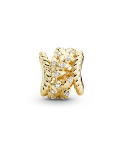 Seeds 14k Gold Plated  charm with clear cubic zirconia