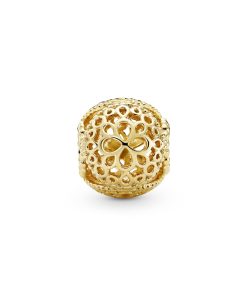Openwork flower 14k Gold Plated charm