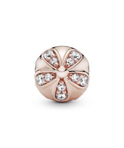 Daisy 14k Rose Gold-plated clip with clear cubic zirconia