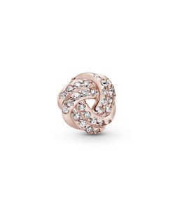 Rose love knot petite element with clear cubic zirconia