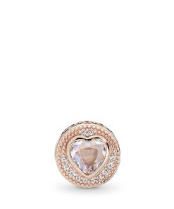COMPASSION ESSENCE COLLECTION charm in 14k Rose Gold-plated with clear cubic zirconia