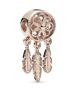 Dream catcher 14k Rose Gold-plated charm