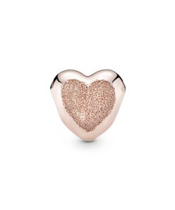 Heart charm in diamond-pointed Rose