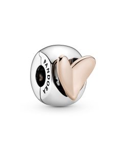 Heart 14k Rose Gold-plated and sterling silver clip