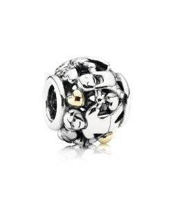 Family silver charm with 14k