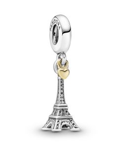 Eiffel tower silver dangle with 14k