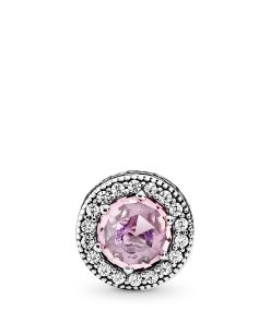 APPRECIATION ESSENCE COLLECTION charm in silver with pink cubic zirconia and clear cubic zirconia
