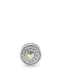 AFFECTION ESSENCE COLLECTION charm in silver with 14k and clear cubic zirconia