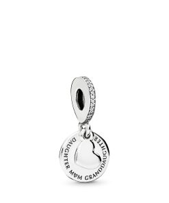 Three generations silver dangle with clear cubic zirconia