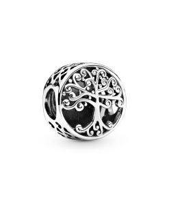 Family tree silver charm
