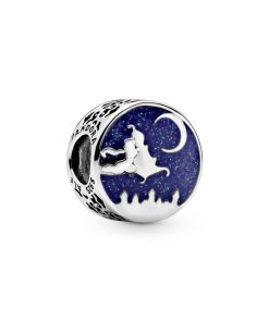 Aladdin and Jasmine silver charm with blue enamel
