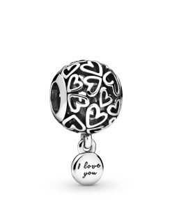 Hearts sterling silver charm