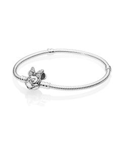 Minnie silver bracelet with clear cubic zirconia
