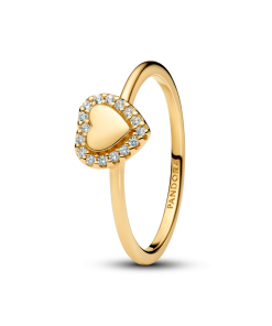 Engravable Heart Halo Ring