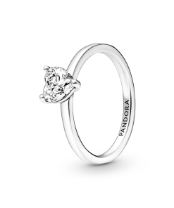 Sparkling Heart Solitaire Ring