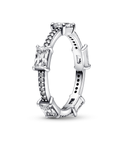 Rectangular Bars Sparkling Pavé Ring