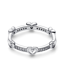 Radiant Sparkling Hearts Ring