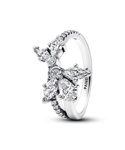 Sparkling Asymmetrical Herbarium Cluster Ring