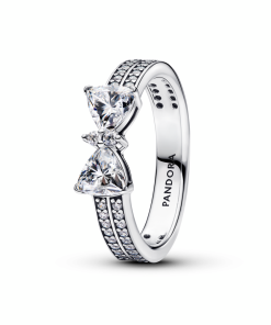 Sparkling Bow Double-row Ring