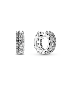 Double Band Pavé Hoop Earrings